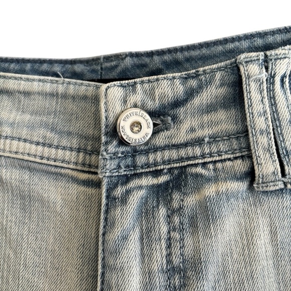 White House Black Market Light Wash Jeans Size 6R Bootleg Embroidered Boho - Picture 6 of 16